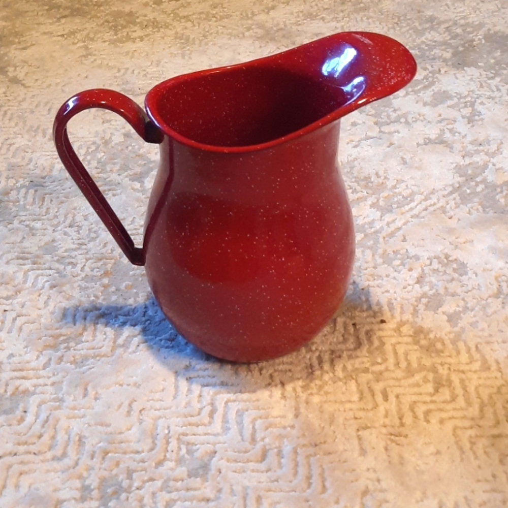 Red enamel pitcher